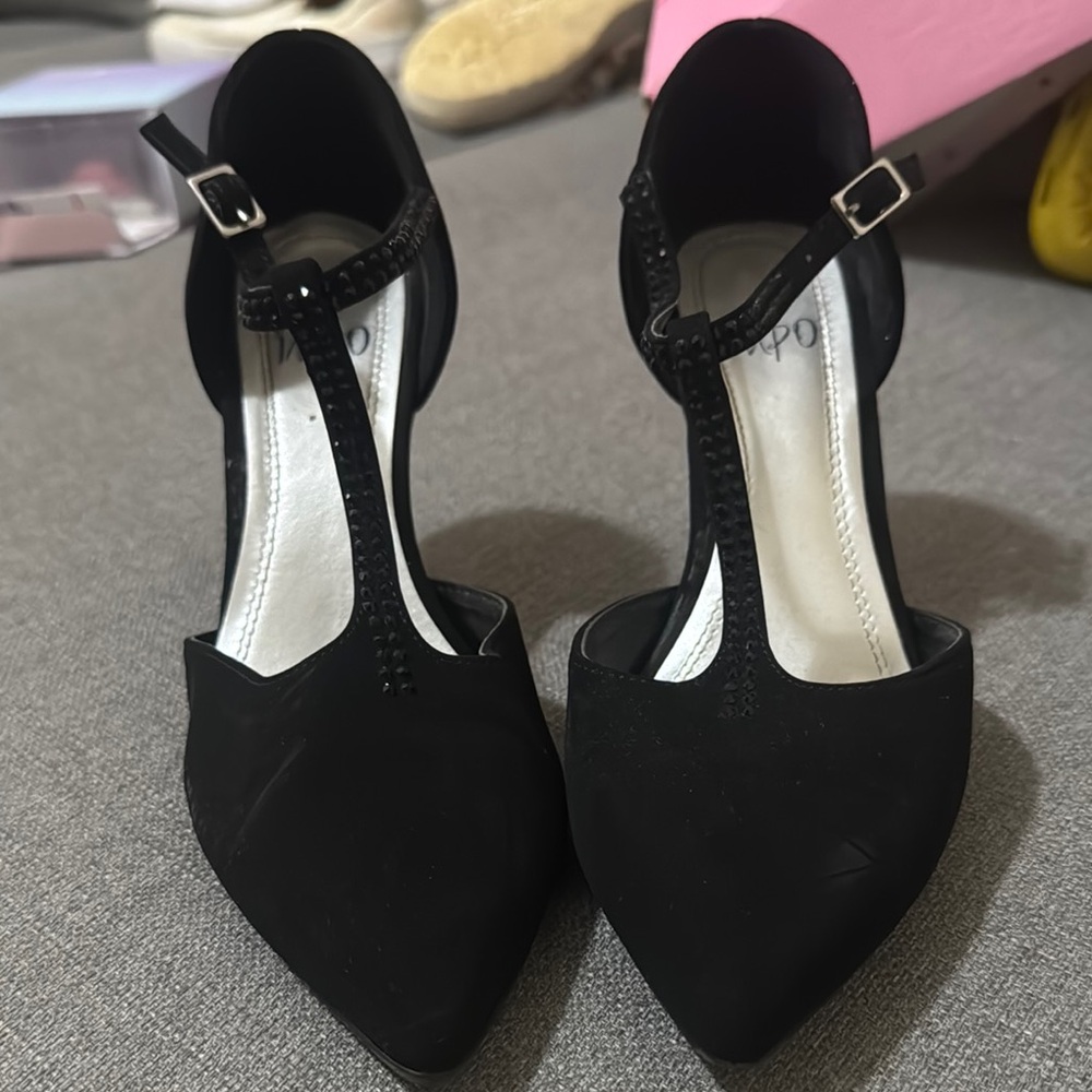 Black T-Strap Women's Shoes